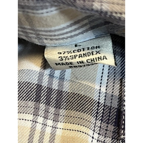 Southern Pines Long Sleeve Button Down Shirt Mens Large Cotton Spandex Plaid - Picture 5 of 5